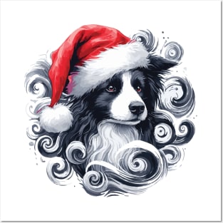 Christmas Border Collie Posters and Art